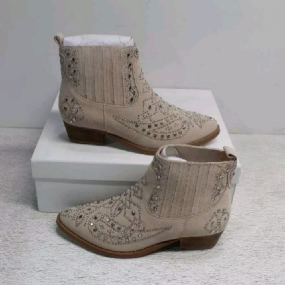 Bibi Lou Women's Embellished Ankle Boot Nude US 6